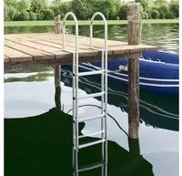 vidaXL 5-Stufen Dockleiter Silber 45 &times;11,5 &times;190 cm Aluminium