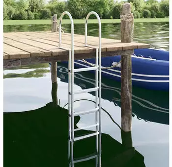 vidaXL Dockleiter 5-Stufen Aluminium Silber 45x11,5x190cm (42011355)