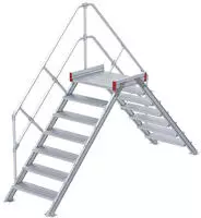 Euroline 512 &Uuml;bergang 45&deg; 600mm Stufenbreite 2x7 Stufen Alu gerieft