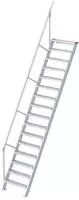 Euroline 510 Treppe 60&deg; 1000mm Stufenbreite 16 Stufen Alu gerieft
