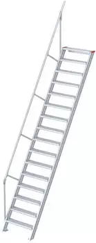 Euroline 510 Treppe 60&deg; 1000mm Stufenbreite 16 Stufen Alu gerieft (5106316)