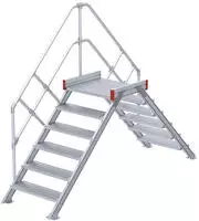 Euroline 512 &Uuml;bergang 45&deg; 1000mm Stufenbreite 2x6 Stufen Alu gerieft