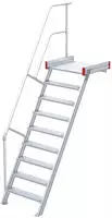 Euroline 511 Podesttreppe 60&deg; 600mm Stufenbreite 9 Stufen Alu gerieft