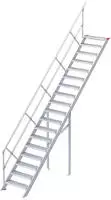 Euroline 510 Treppe 45&deg; 600mm Stufenbreite 18 Stufen Alu Gerieft