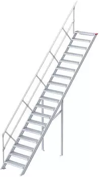 Euroline 510 Treppe 45&deg; 600mm Stufenbreite 18 Stufen Alu gerieft (5104118)
