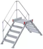 Euroline 512 &Uuml;bergang 45&deg; 600mm Stufenbreite 2x5 Stufen Alu gerieft