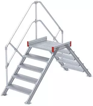 Euroline 512 &Uuml;bergang 45&deg; 600mm Stufenbreite 2x5 Stufen Alu gerieft (5124105)