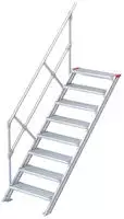 Euroline 510 Treppe 45&deg; 600mm Stufenbreite 8 Stufen Alu gerieft