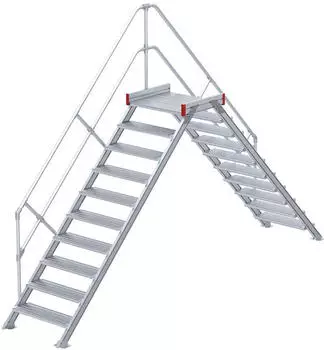 Euroline 512 &Uuml;bergang 45&deg; 800mm Stufenbreite 2x10 Stufen Alu gerieft (5124210)