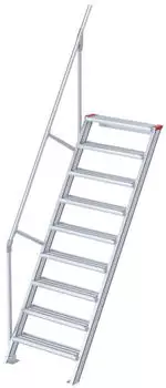 Euroline 510 Treppe 60&deg; 800mm Stufenbreite 9 Stufen Alu gerieft (5106209)