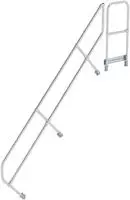 Treppe mit Plattform 45&deg; zweiter Handlauf f&uuml;r 10 Stufen Neigung 45&deg;