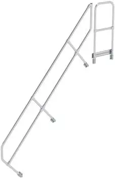 Munk zweiter Handlauf Aluminium-Treppe mit Plattform 45&deg; 10 Stufen (600510)