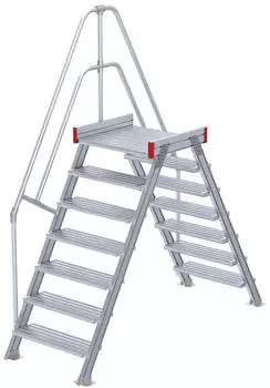 Euroline 512 &Uuml;bergang 60&deg; 800mm Stufenbreite 2x7 Stufen Alu gerieft (5126207)