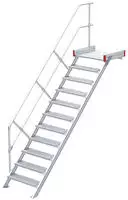 Euroline 511 Podesttreppe 45&deg; 1000mm Stufenbreite 11 Stufen Alu gerieft