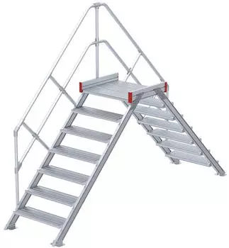 Euroline 512 &Uuml;bergang 45&deg; 800mm Stufenbreite 2x7 Stufen Alu gerieft (5124207)