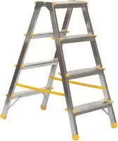 PROREGAL Metal Double Giraffe Doppelseitige-Aluminium-Stufenstehleiter | 4 Stufen 