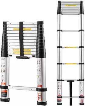 VEVOR Teleskopleiter Aluminium 3740mm, Einhand-Einzug, 150kg (MF-TLA380)