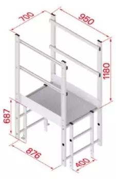 Hymer Ausstieg breit mit &Uuml;bergang R13 Alu 950mm (0055576)
