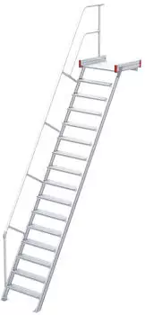 Euroline 511 Podesttreppe 60&deg; 1000mm Stufenbreite 14 Stufen Alu gerieft (5116314)