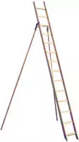 Holz Gartenleiter mit Erdspitzen und 12 Sprossen