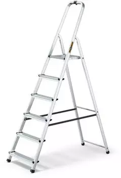 Drabest Stehleiter 6 Stufen Aluminium 125kg Sicherheitsbügel (SCA06P)
