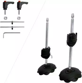 Telesteps Verstellbare Sicherheitsf&uuml;&szlig;e f&uuml;r Stabilisatoren, schwarz und silber (TEL-9190-209)