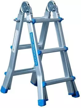 VaGo Klappleiter Teleskopleiter Aluminium 4x3 Stufen (AL-XT-403_av)