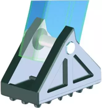 Zarges Schwenkfu&szlig; mit Gummiauflage 100x55mm (40997)