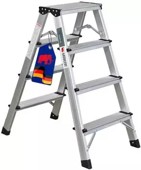 Proregal Apollo Stufenstehleiter beidseitig begehbar 2x4 Stufen Aluminium 150kg (PR_RSE2-02)