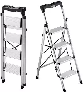 VEVOR Klappleiter 4 Stufen Aluminium 150kg