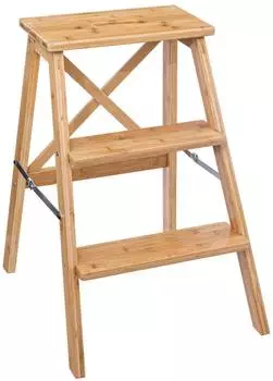 5five Klappleiter 3 Stufen Bambus braun (FIVE232-186149)