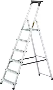 Drabest Klappleiter 6 Stufen, Aluminium, 125kg, Plattform (DRABEST-6)