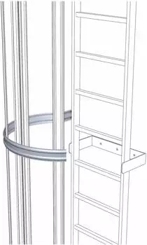 Zarges 3/4-Rückenschutzbügel für seitlichen Ausstieg, Aluminium, ø700mm (42287)