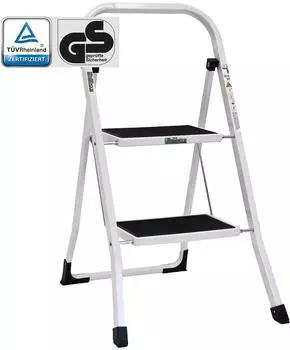 Trutzholm Klapptritt 2 Stufen, Stahl, weiß, 150kg, TÜV/GS