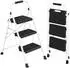 Songmics Trittleiter klappbar, 3-stufig, Stahl, bis 150kg