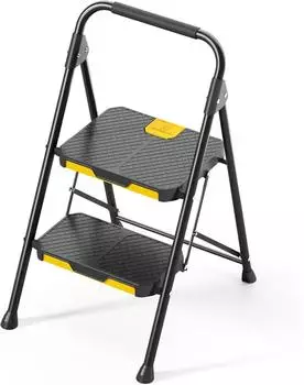 LuxusKollektion Klappbare 4-Stufen-Leiter rutschfest mit Handläufen (KINGRACK 4-Stufen-Leiter)