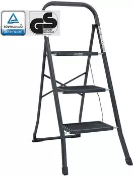 Trutzholm Klapptritt 3-stufig, Stahl, anthrazit, 150kg, TÜV/GS (72981)