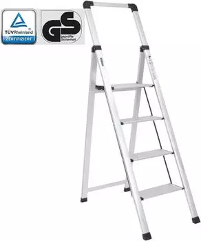 Trutzholm Alu-Trittleiter 4-stufig klappbar mit Handlauf 150kg (73828)