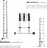 TecTake Teleskopleiter Aluminium 13 Stufen 3,85m (406425)