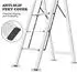 LuxusKollektion Trittleiter Aluminium, 4 Stufen, klappbar, mit Handlauf, 150kg