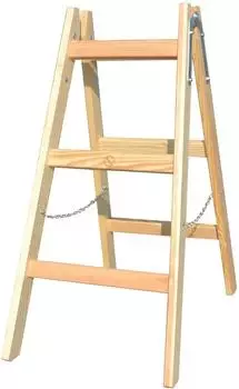 VaGo Holz-Klappleiter 2x3 Stufen, zweiseitig