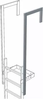 Zarges Ausstiegsholm abgewinkelt, Edelstahl, 60x25mm (44049)