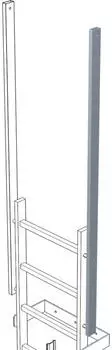 Zarges Ausstiegsholm einseitig, Edelstahl, 60x25mm (44243)