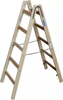Krause Holz Sprossen-Doppelleiter 2x5