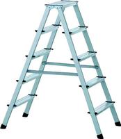 ZARGES Stehleiter beidseitig Scana B silber 2x 6 Stufen, H: 140,0 cm