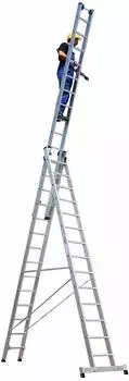 Günzburger Steigtechnik Alu-Mehrzweckleiter 3x10 Sprossen (33310)