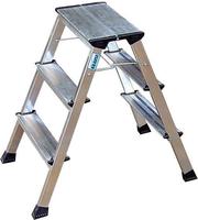 Krause 130068 Aluminium Doppel-Klapptritt klappbar Arbeitsh&ouml;he (max.): 2.65m Silber