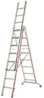 Hymer Mehrzweckleiter 604724, 3-teilig, Treppenleiter, mit 3 x 8 Sprossen
