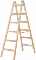 Hymer Holz Sprossenstehleiter mit Eimerhaken 2x10 Sprossen