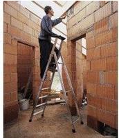 ZARGES Stehleiter einseitig Nova S silber 4 Stufen, H: 157,0 cm